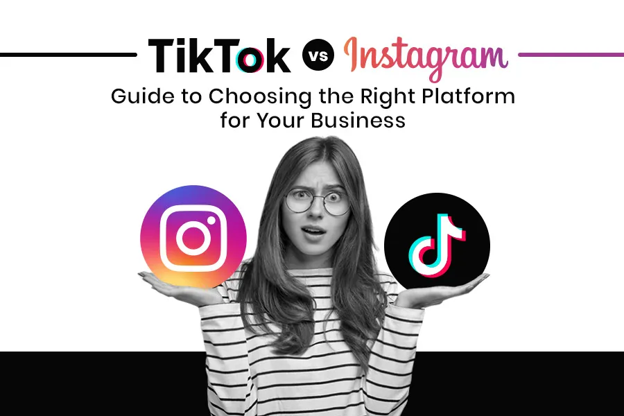 Instagram and TikTok app interfaces side by side, representing platform-specific social strategy
