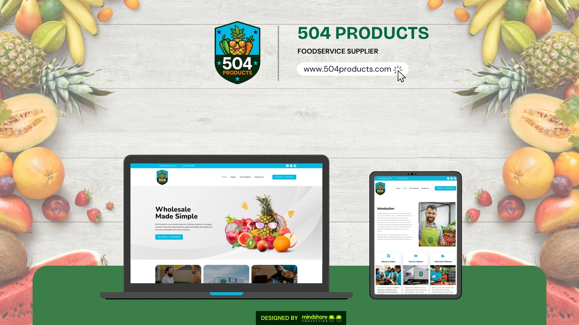 504 Products website design – Authentic Honduran wholesale food supplier
