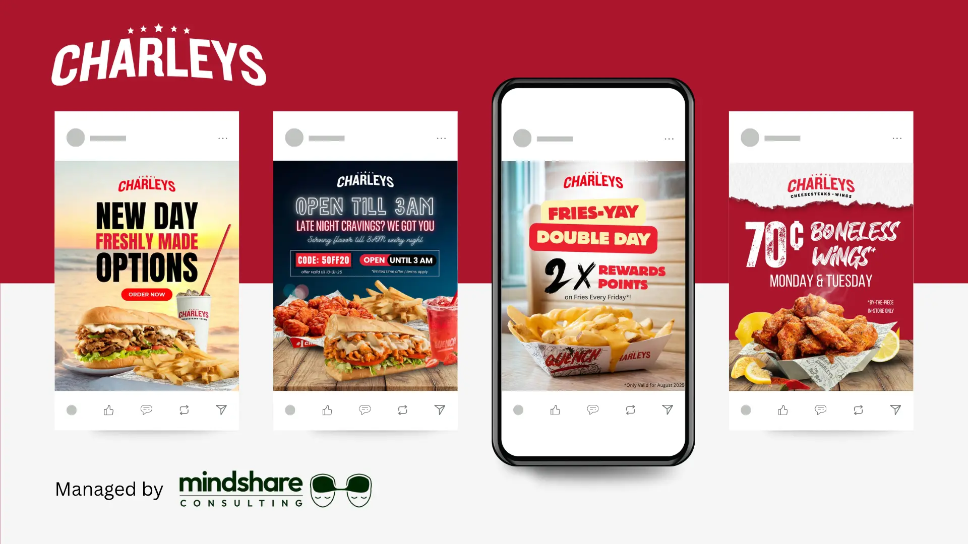 Charleys Cheesesteaks Austin digital marketing campaign by Mindshare Consulting Inc