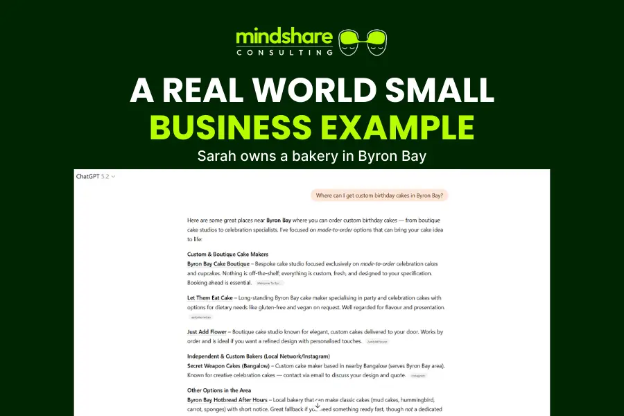 Real World Small Business Example For AI Visibility Optimization