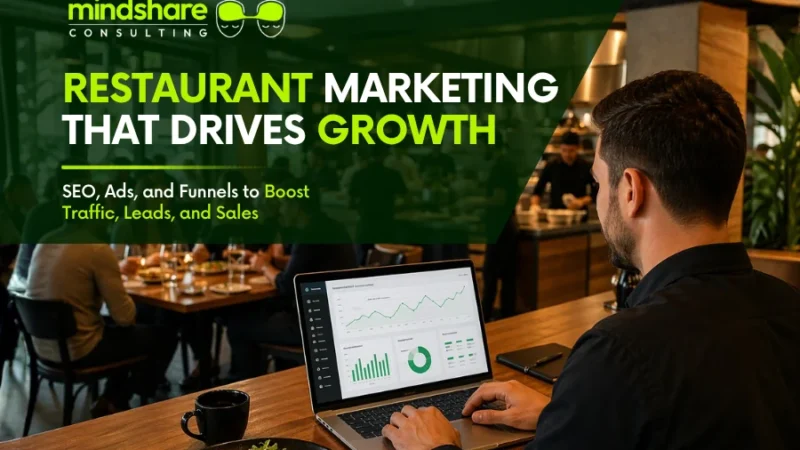 Restaurant owner reviewing google ads for restaurants performance dashboards