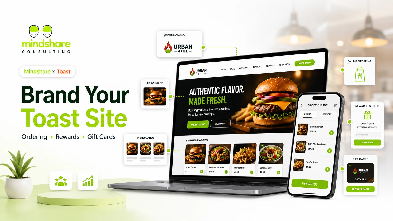 Customize a Toast website with restaurant branding
