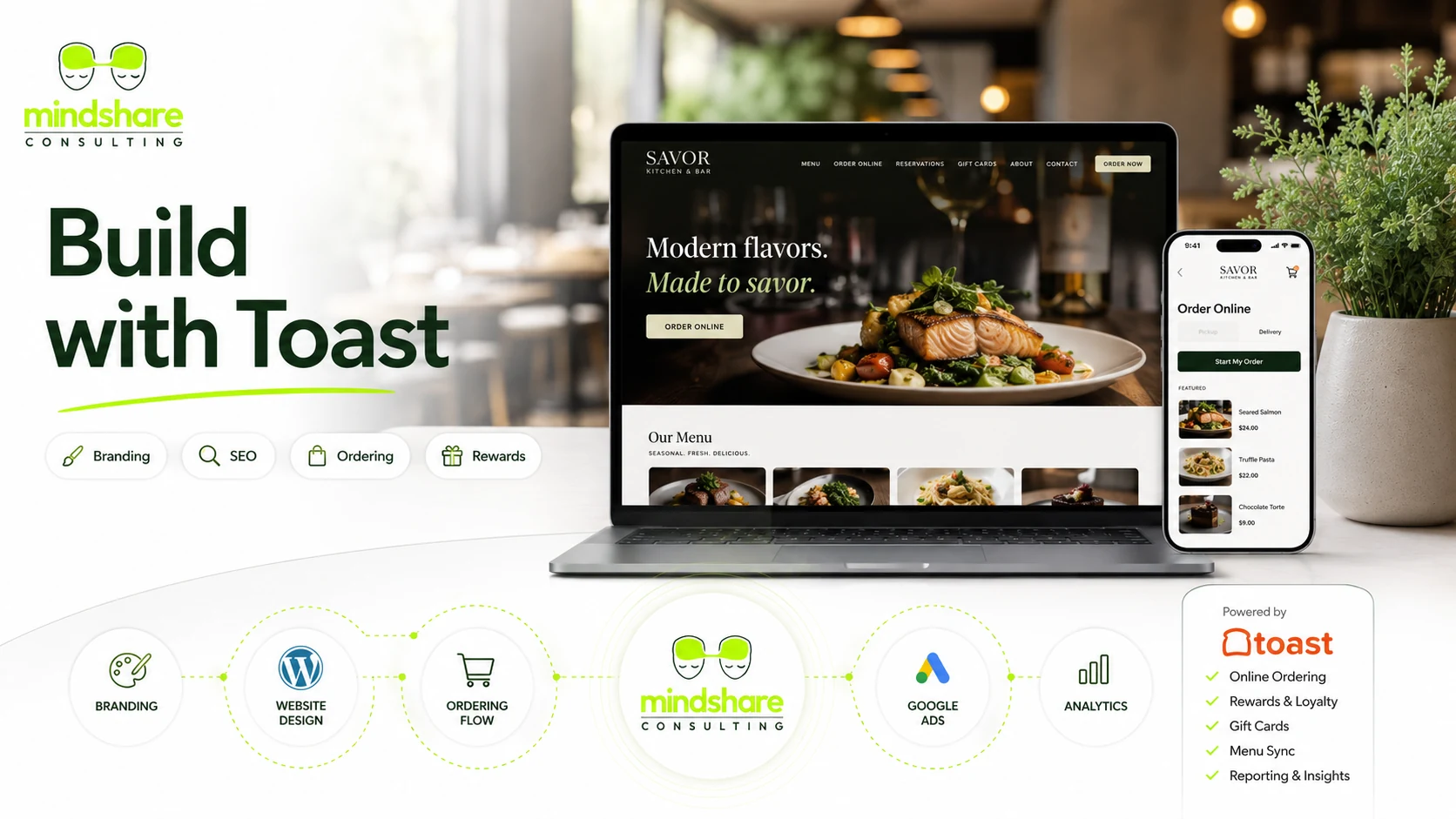 Build a custom restaurant website connected to Toast