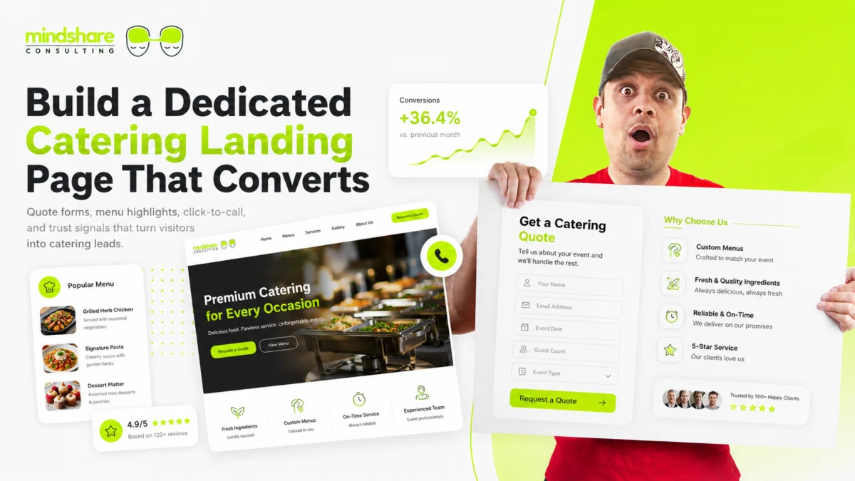 Catering landing page design to increase catering orders