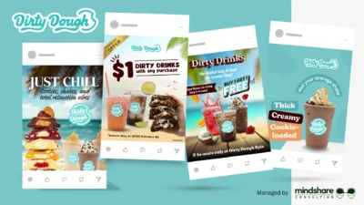 Dirty Dough Texas cookie store digital marketing campaign by Mindshare Consulting Inc