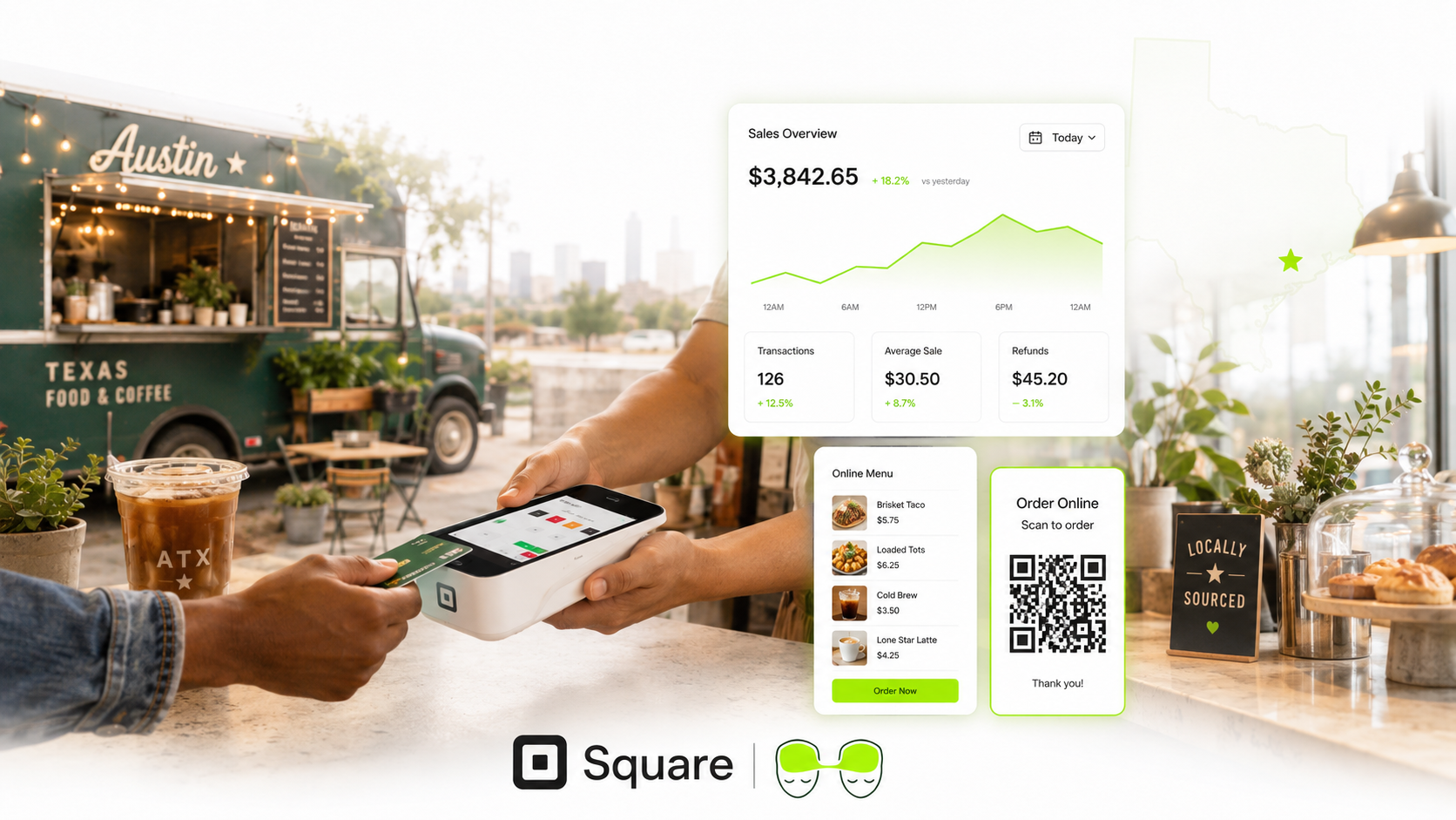Square POS for Texas food trucks cafes and quick service restaurants