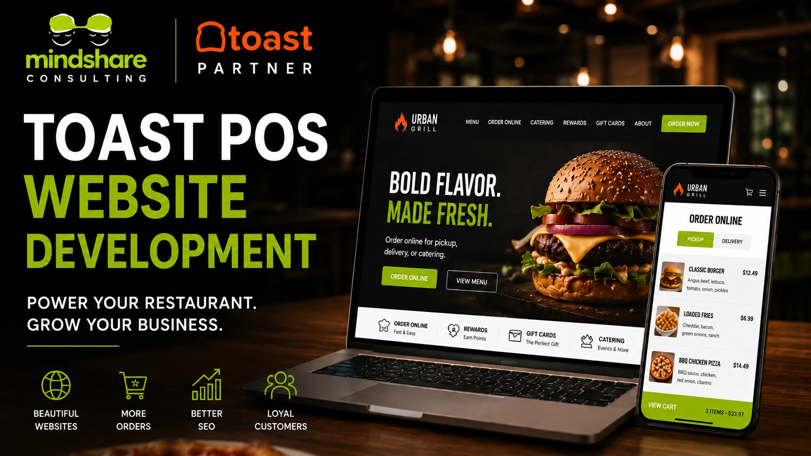Toast POS Website Development for restaurants hero image