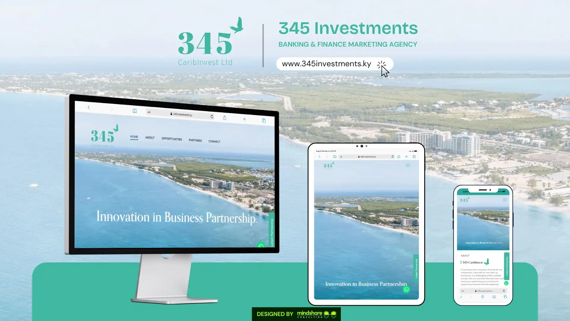 345 Investments website development project by Mindshare Consulting Inc