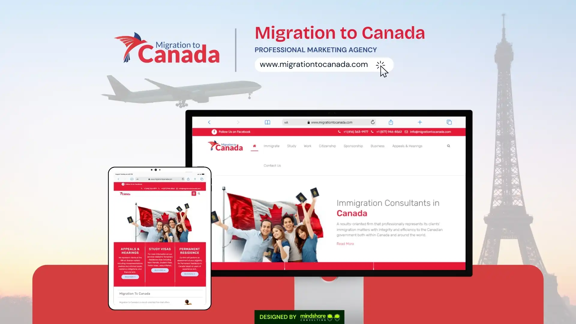Migration to Canada website development project by Mindshare Consulting Inc