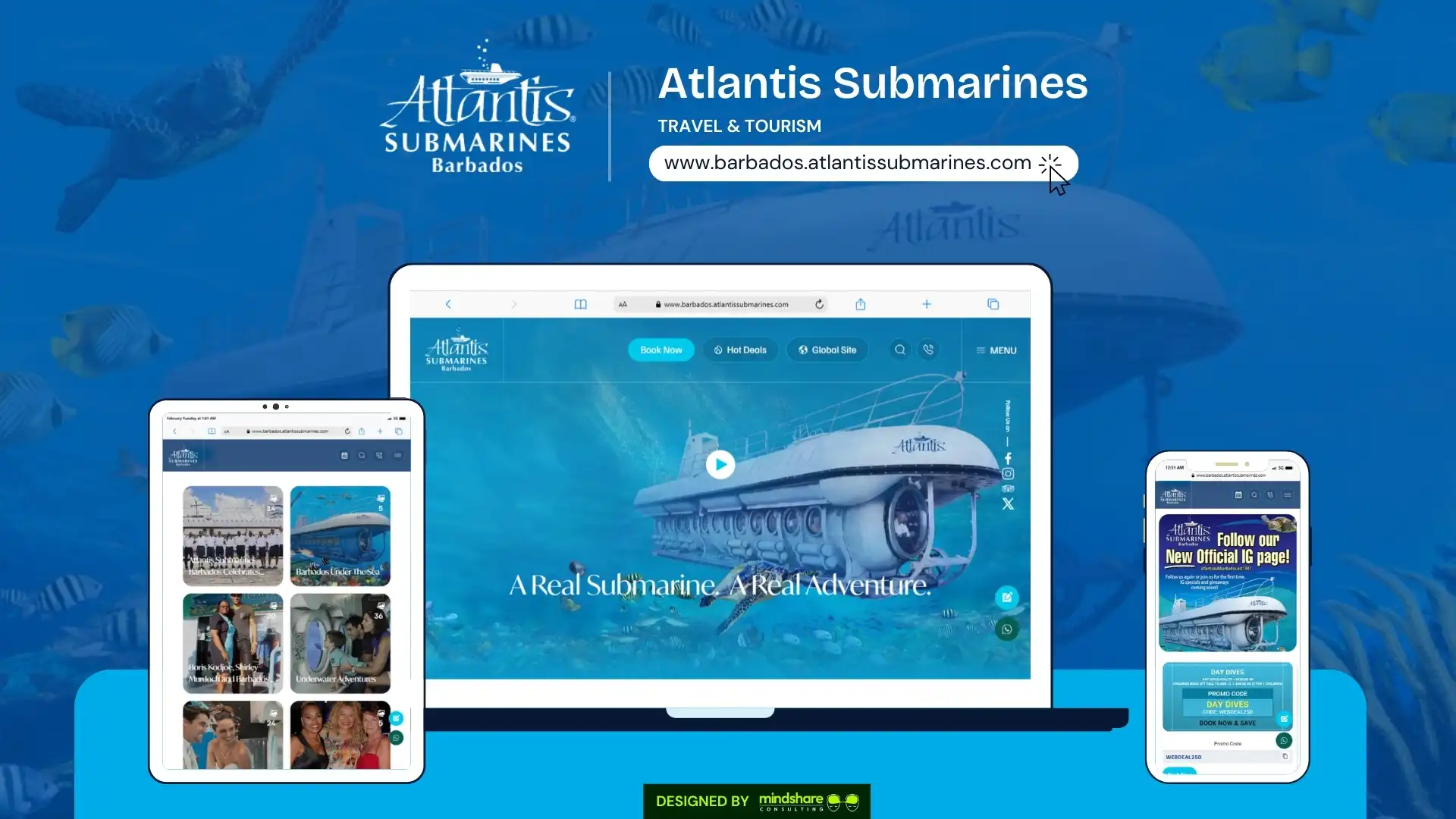 Atlantis Submarines tourism website development project by Mindshare Consulting Inc