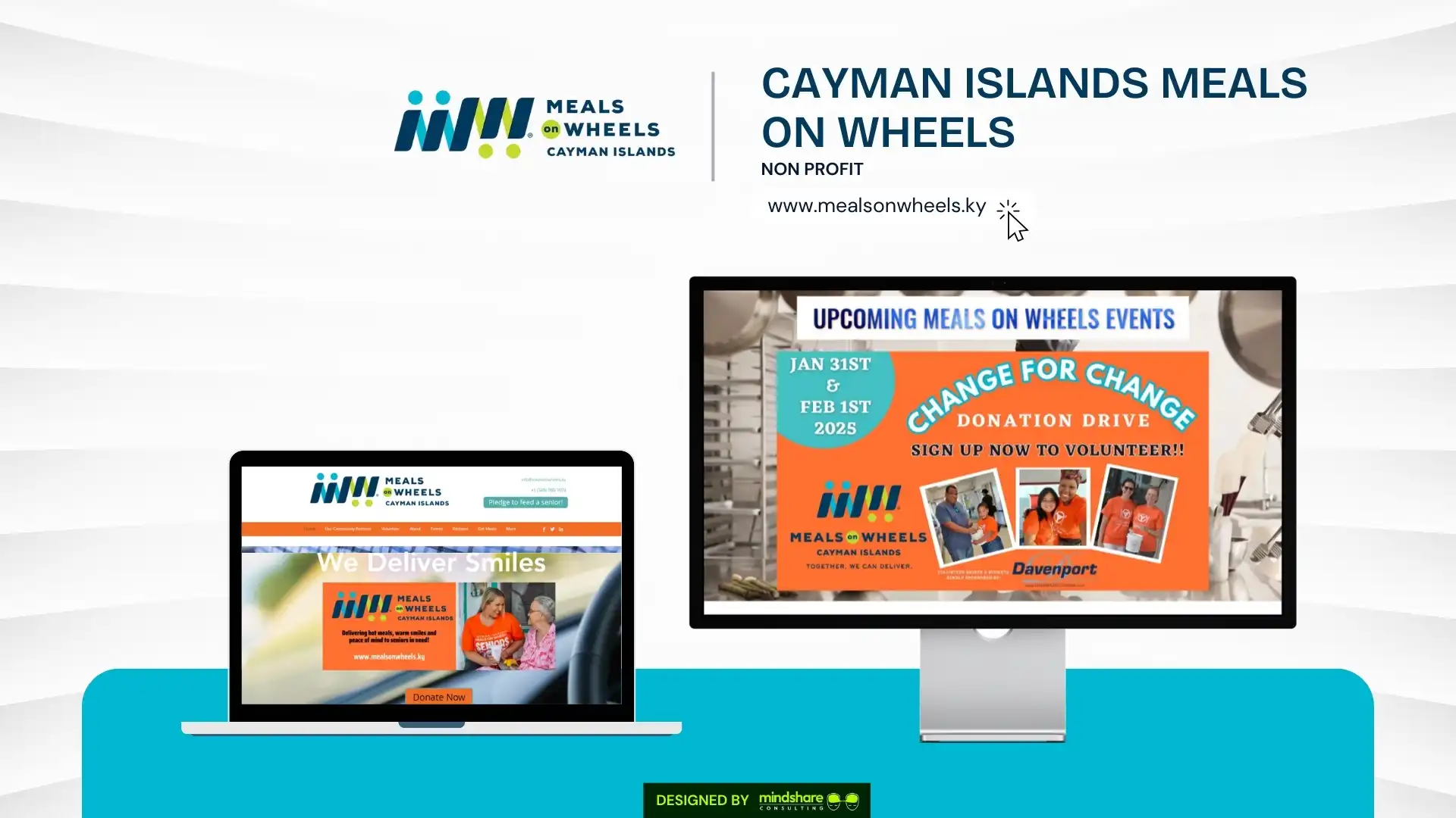 CAYMAN ISLANDS MEALS ON WHEELS website development project by Mindshare Consulting Inc