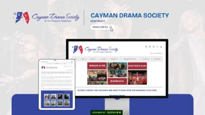 CAYMAN DRAMA SOCIETY website development project by Mindshare Consulting Inc