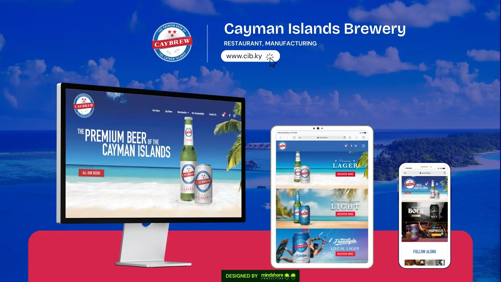 Cayman Islands Brewery website development project by Mindshare Consulting Inc