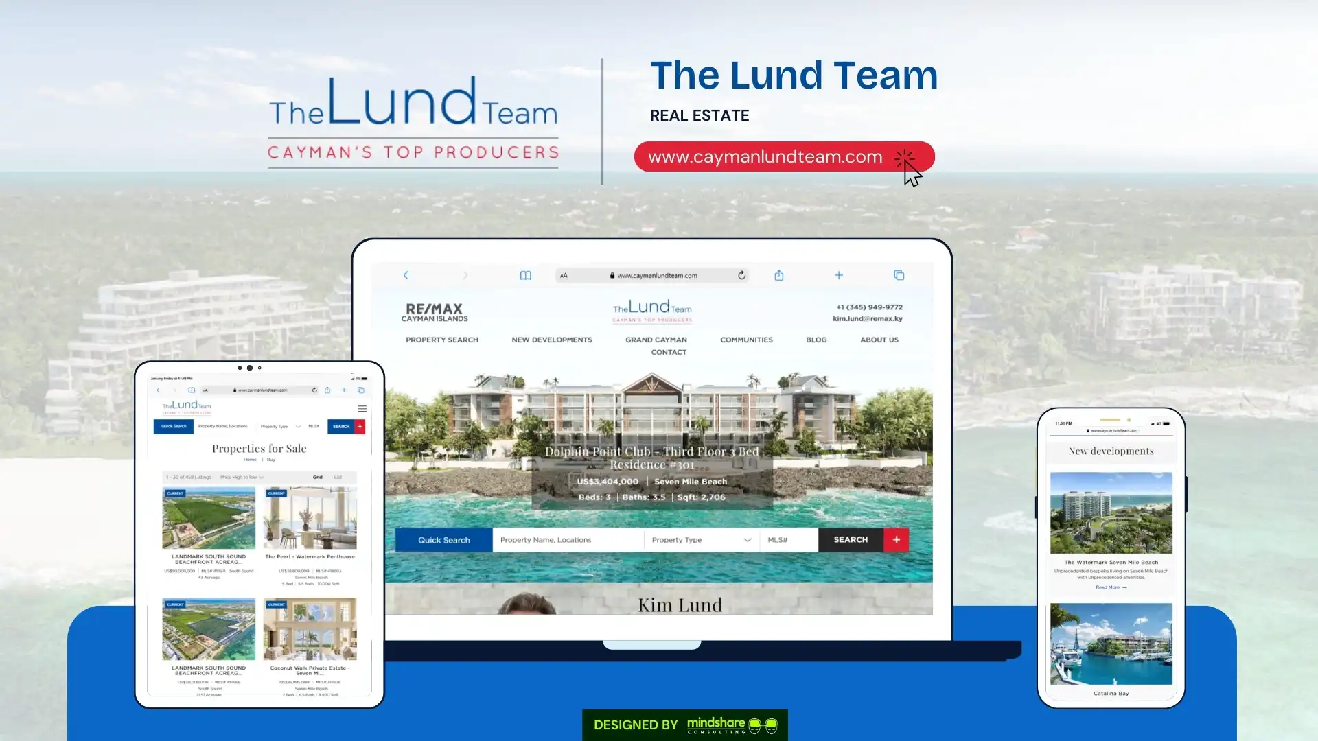 Cayman Lund Team website development project by Mindshare Consulting Inc