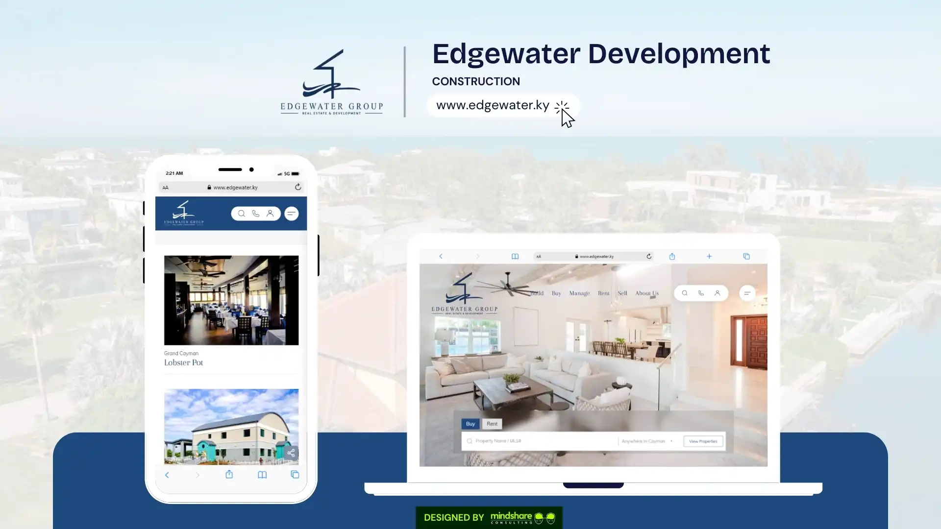 Edgewater Development 1 Edgewater Development website development project by Mindshare Consulting Inc