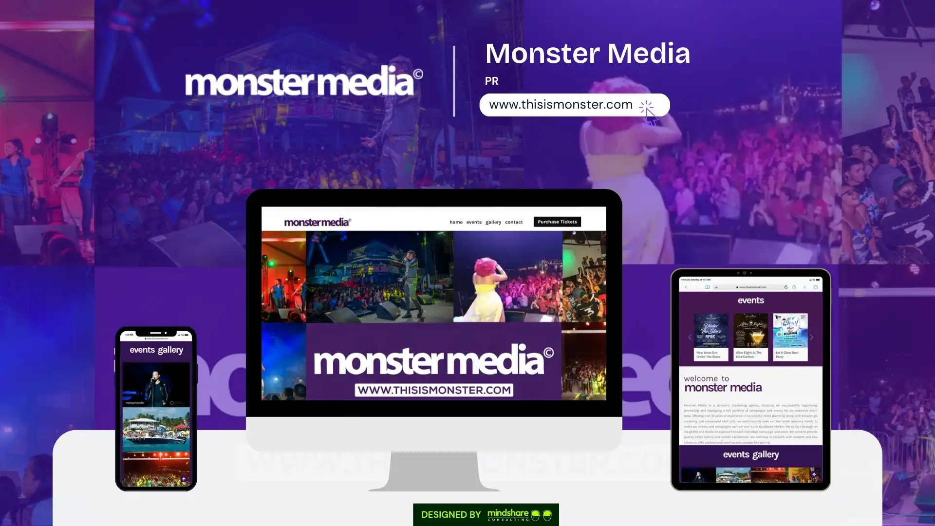 Monster Media website development project by Mindshare Consulting Inc