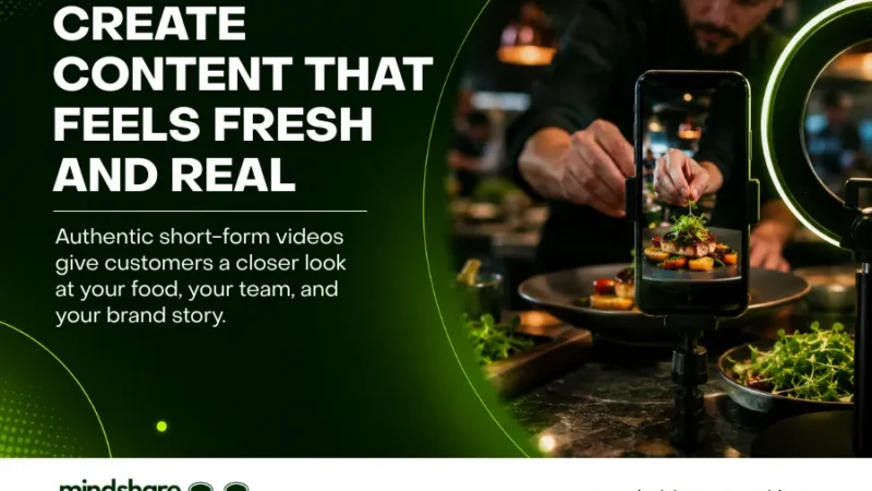 Restaurant social media marketing content being filmed to attract local customers
