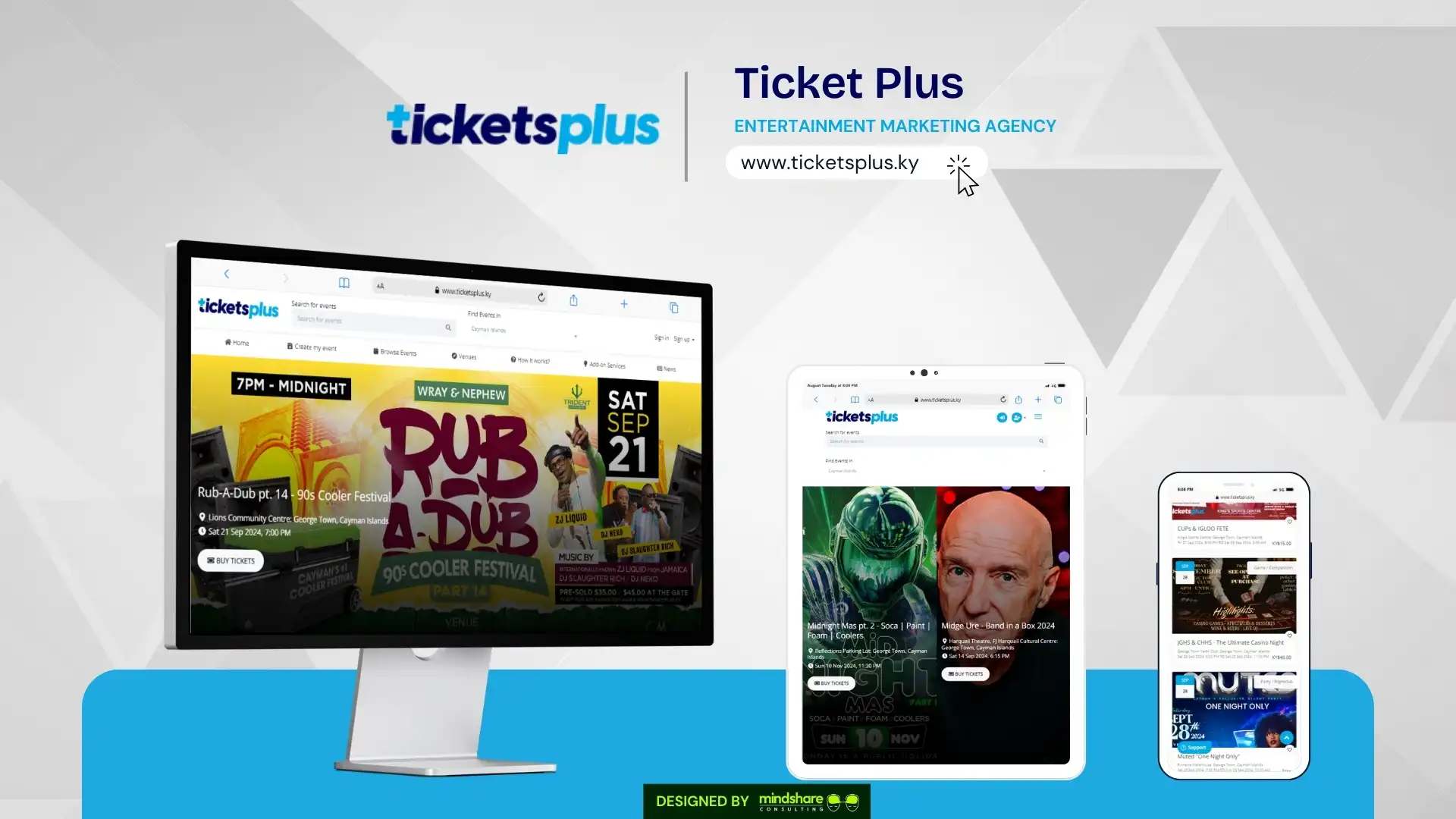 Ticket Plus website development project by Mindshare Consulting Inc