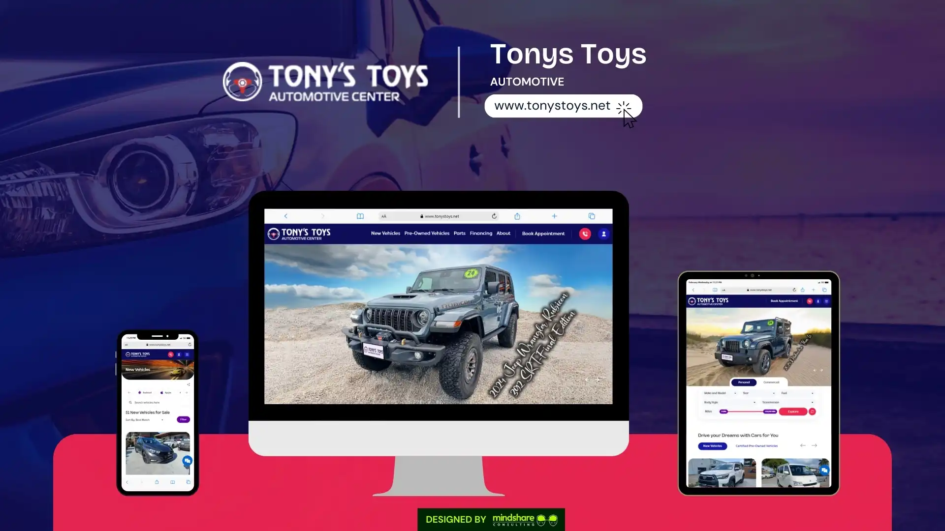Tonys Toys website developed by Mindshare Consulting Inc