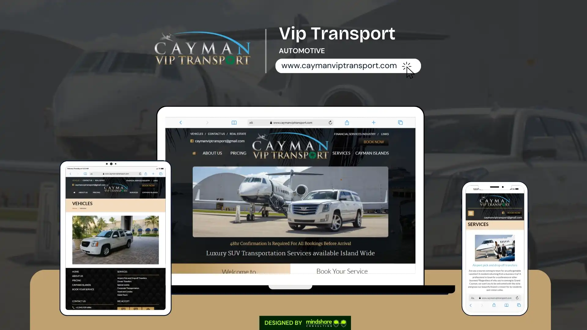 VIP Transport website development by Mindshare Consulting Inc