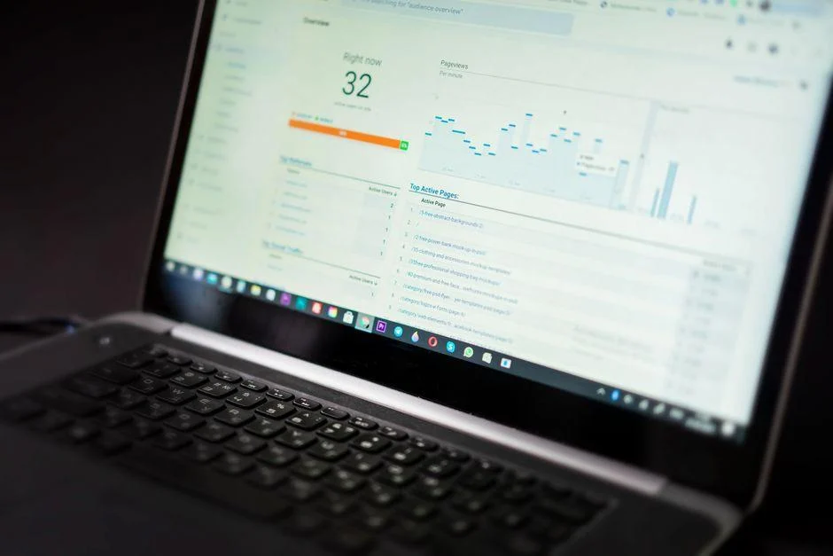 SEO analytics dashboard showing keyword rankings and organic traffic growth