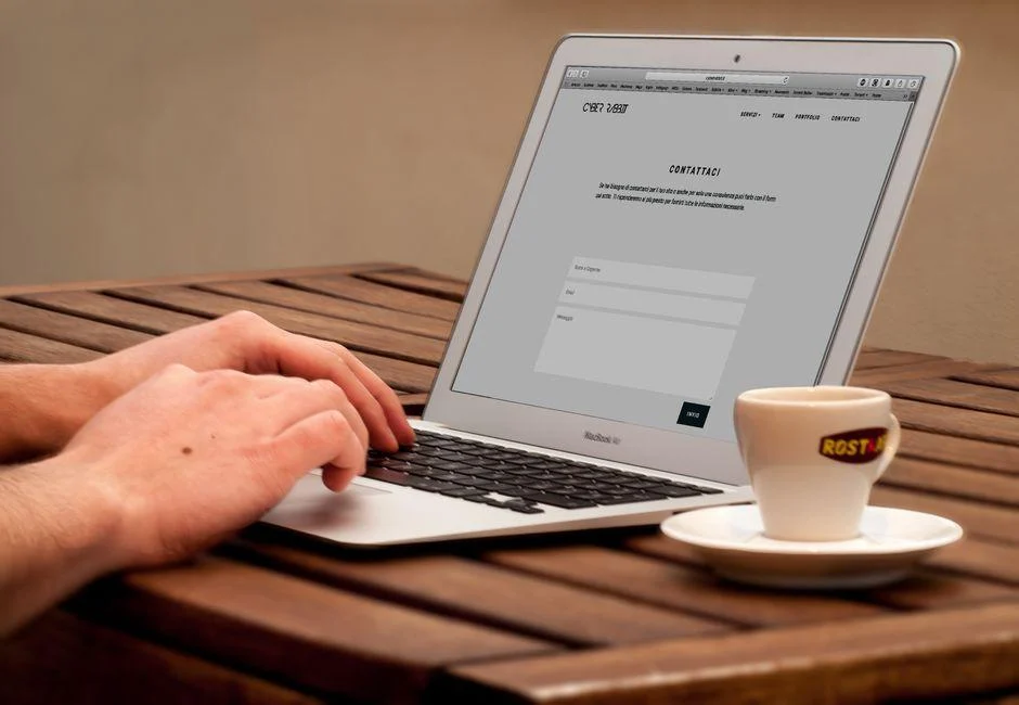 restaurant website design agency laptop showing website design